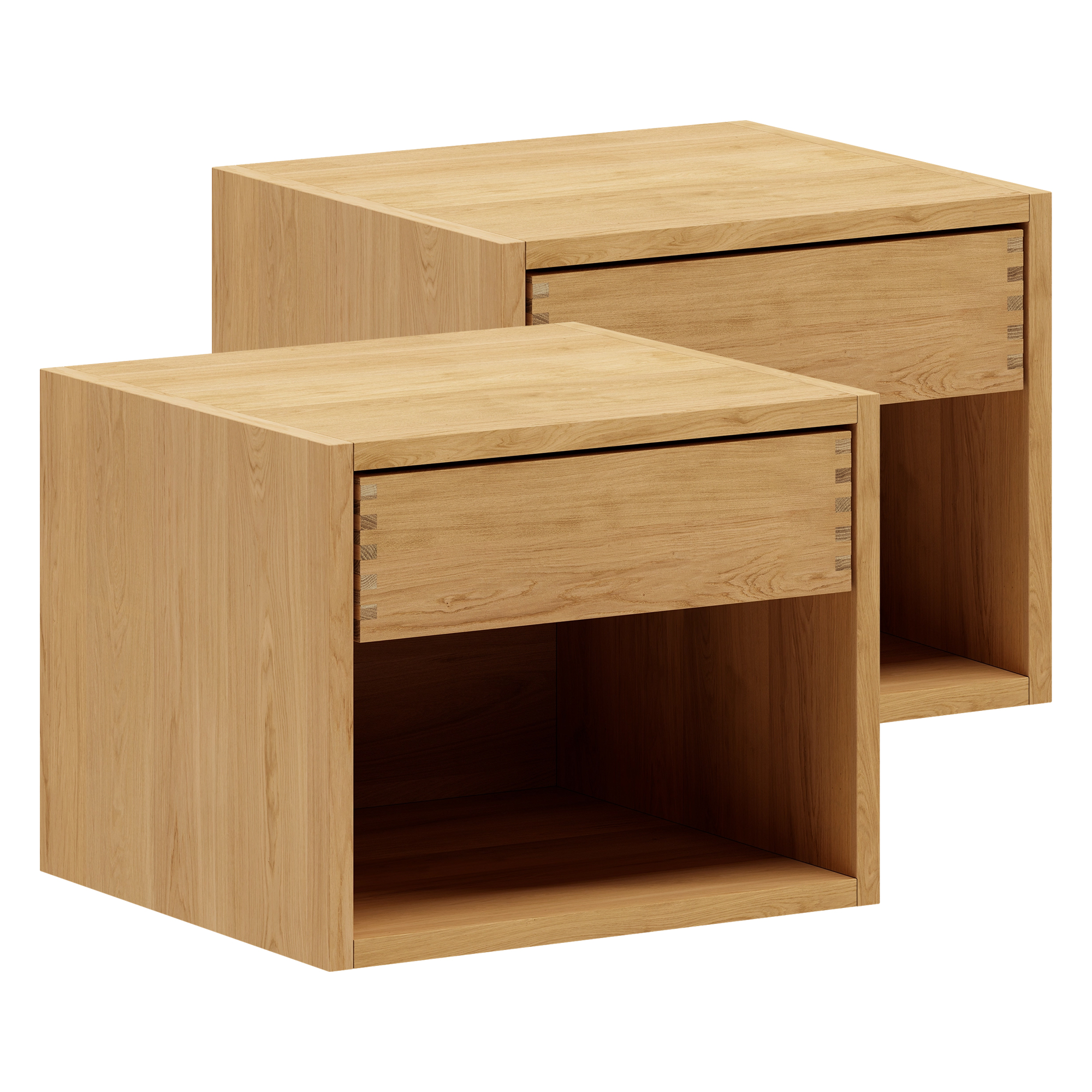 40 cm + 40 cm - Just Wood Snickare Sängbord set med 1 låda