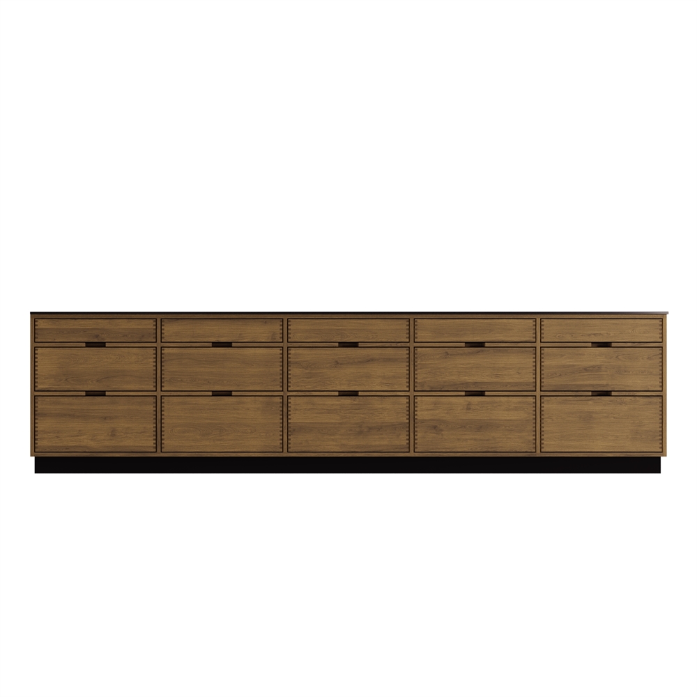 Just Wood Mörkoljerad Køkkenø - 311,4 cm bred - 100 cm dyb