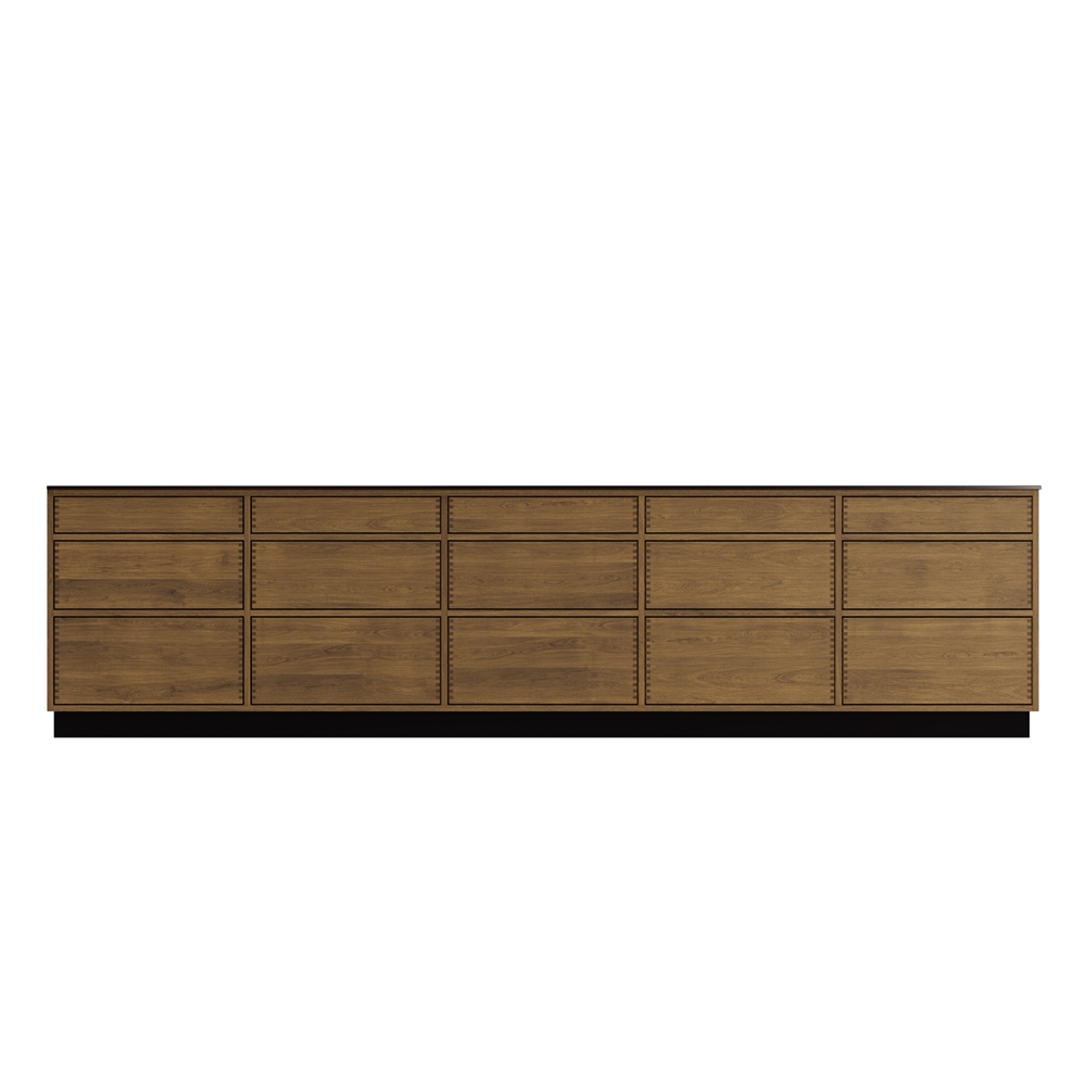 Just Wood Push Mörkoljerad Køkkenø - 311,4 cm bred - 100 cm dyb
