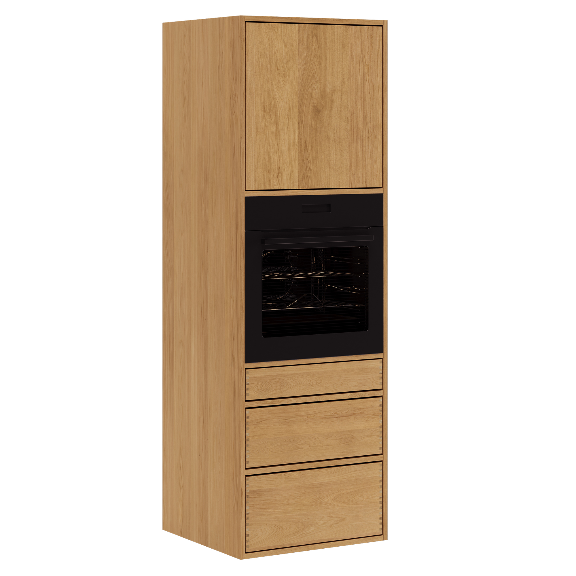 60 cm Ljusoljad Just Wood Högskåp för ugn