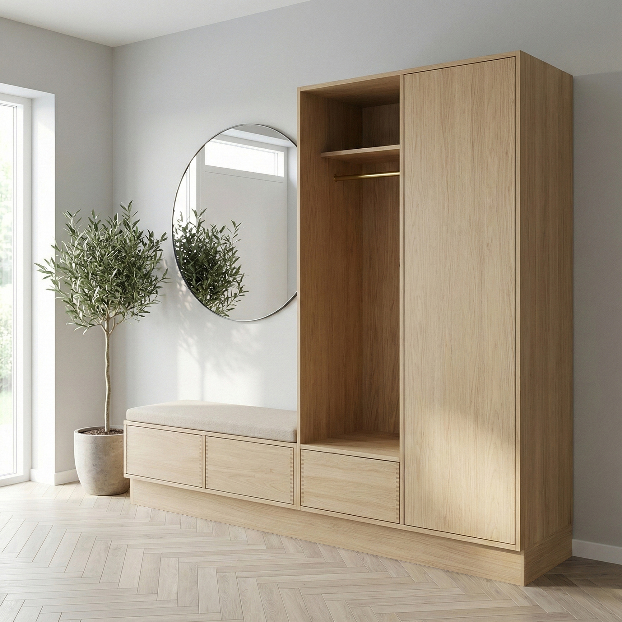 Ljusoljad Just Wood Garderob - Djup 60 cm