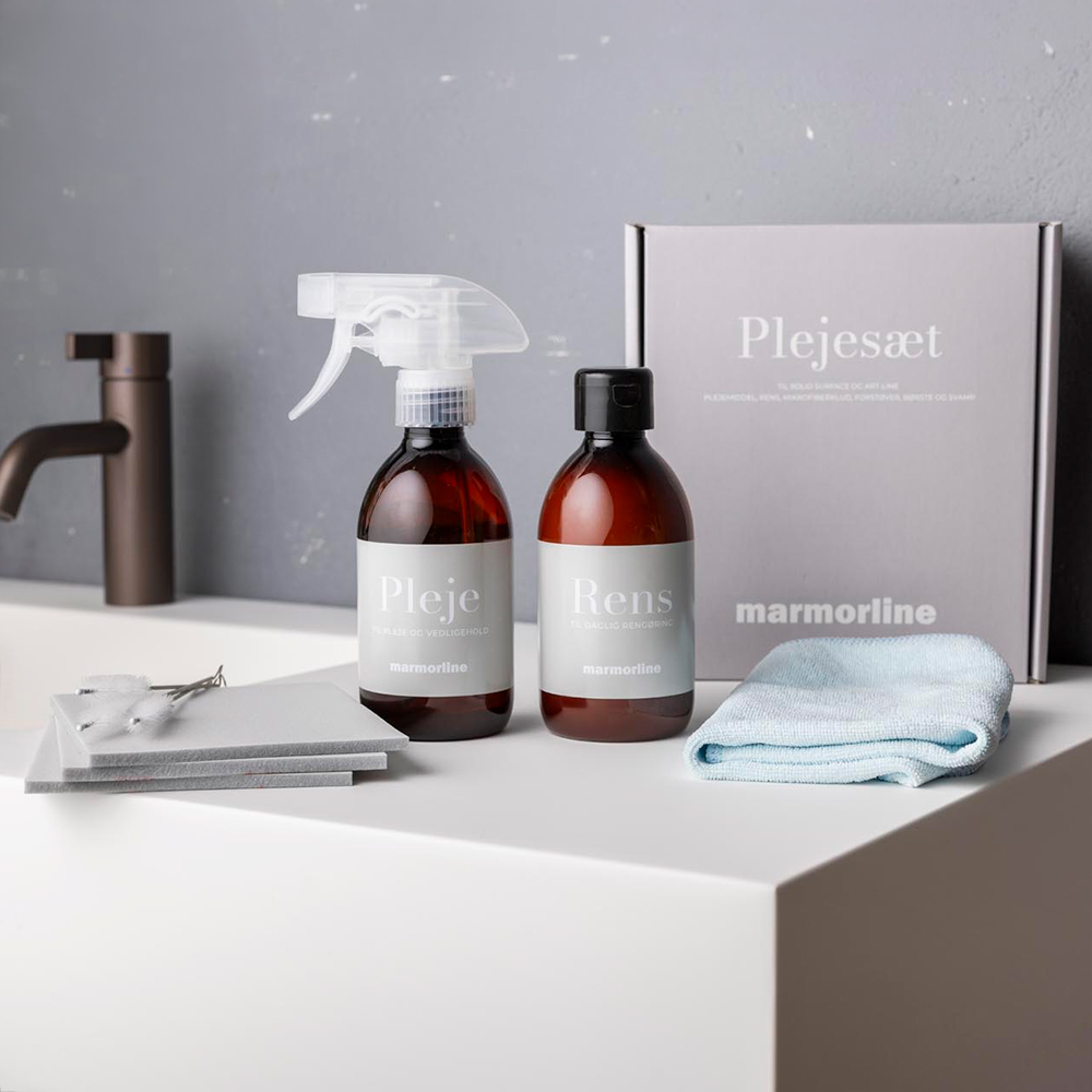 Marmorline skötselset för Solid Surface bänkskivor inkl. svampar och borste